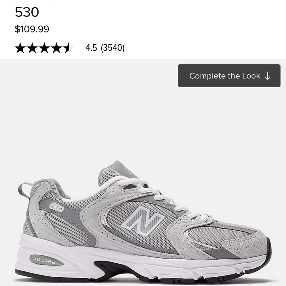 New Balance 530 Light Gray Sneakers